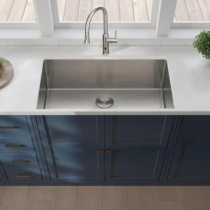 

33"x19"x10" Undermount Single Bowl Stainless Steel Kitchen Sink - Durable, Stylish & Easy to Clean for Modern Kitchens