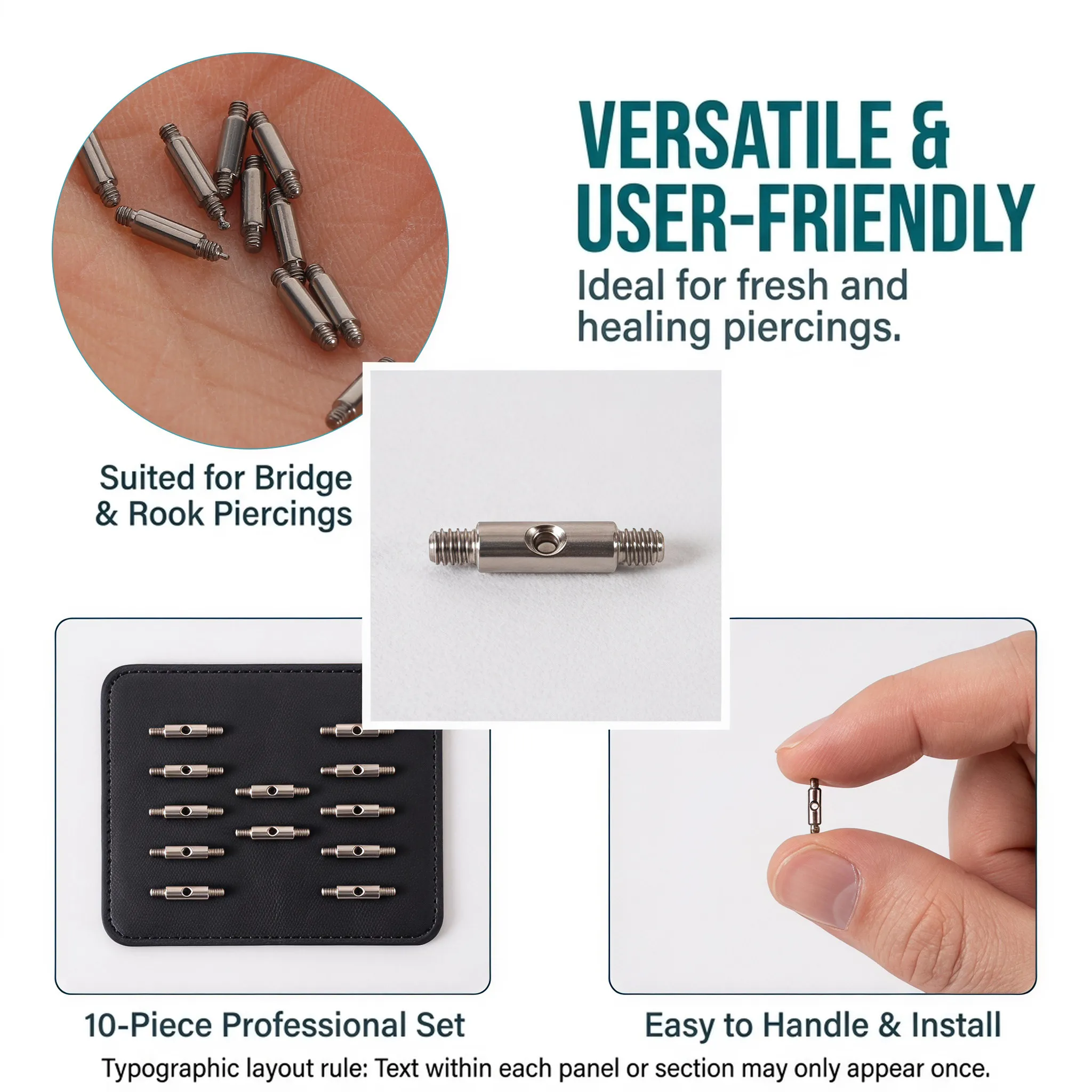 10Pcs Titanium Ear Bridge Pier - đánh giá và giá Body Jewelry For Sensitive Skin