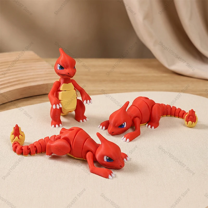 Figuras de Pokémon Impresas en 3D, Juguete de Charmeleon con Articulaciones Móviles, Modelo de Charmeleon, Decoración de Escritorio, Colección, Regalo