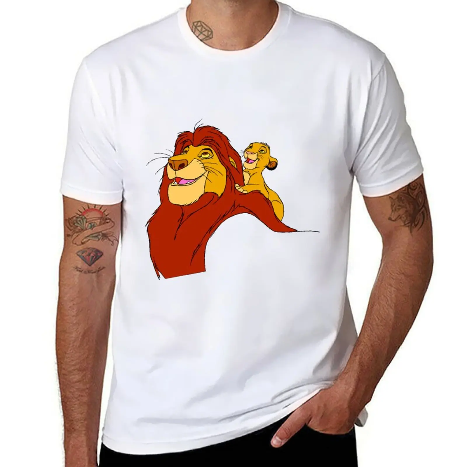 

lion with simba 2 T-Shirt custom t shirt plain T-shirt men