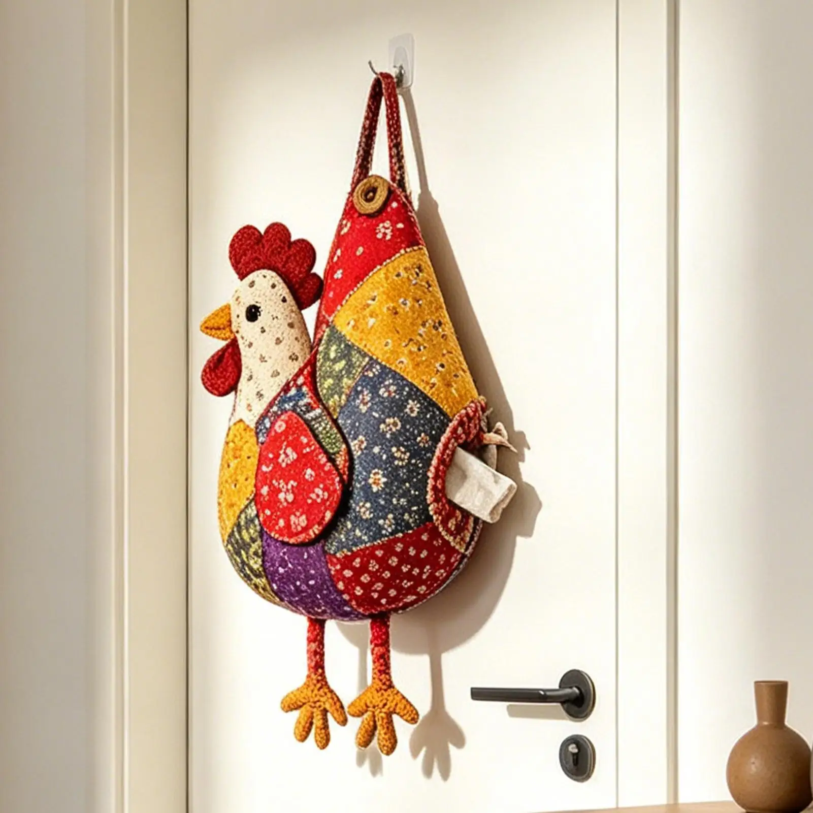 Tissue Holder Decor Reusable Toilet Paper Organizer Quilted Crafting Chicken Tissue Holder for Nightstand Home Car Bedroom Dorm