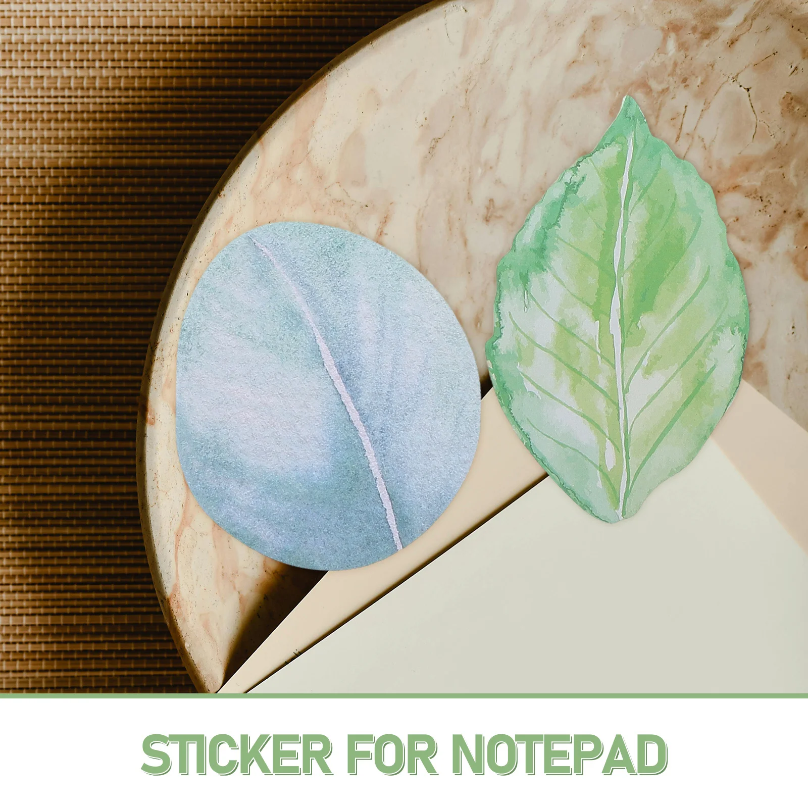 Bloc de notas con diseño de hojas, papel para recordatorios de oficina y hogar, pegatinas autoadhesivas, portátiles y compactas, 8 Uds.