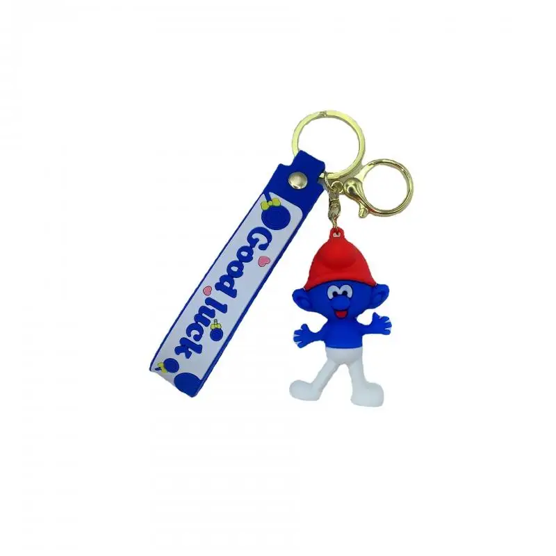 Creative Cartoon Smurf Doll Keychain Pendant Bag Car Keychain Accessories Blind Box Small Gift Wholesale