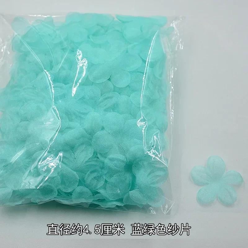 200PCS.Satin Organza Petals for Children\'s Clothing, Handmade DIY, 3D Flowers Veil, Wedding Dress, Decorative Materials, RS4150