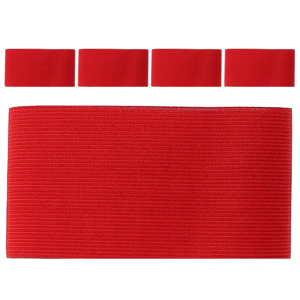 

5pcs Football Captain Armband Adjustable Elastic Youth Soccer Bands Blank Space Team Role Solid Color Training Competition