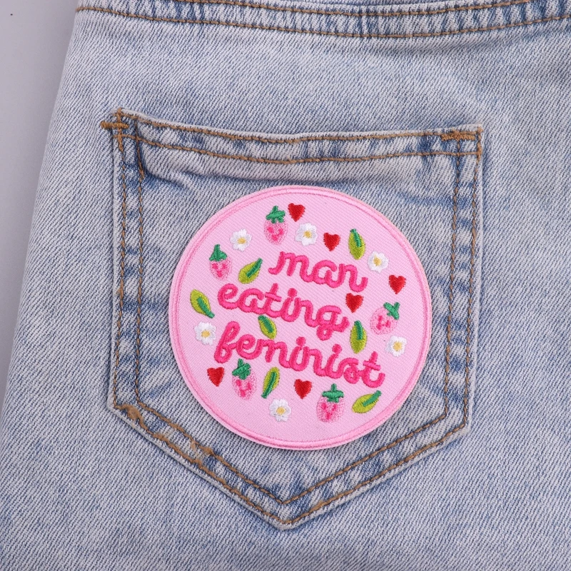 Active Signs Embroidery Patches For Clothes Courage Slogan Iron On Patches For Clothing Thermoadhesive Patch Sew On Applques DIY