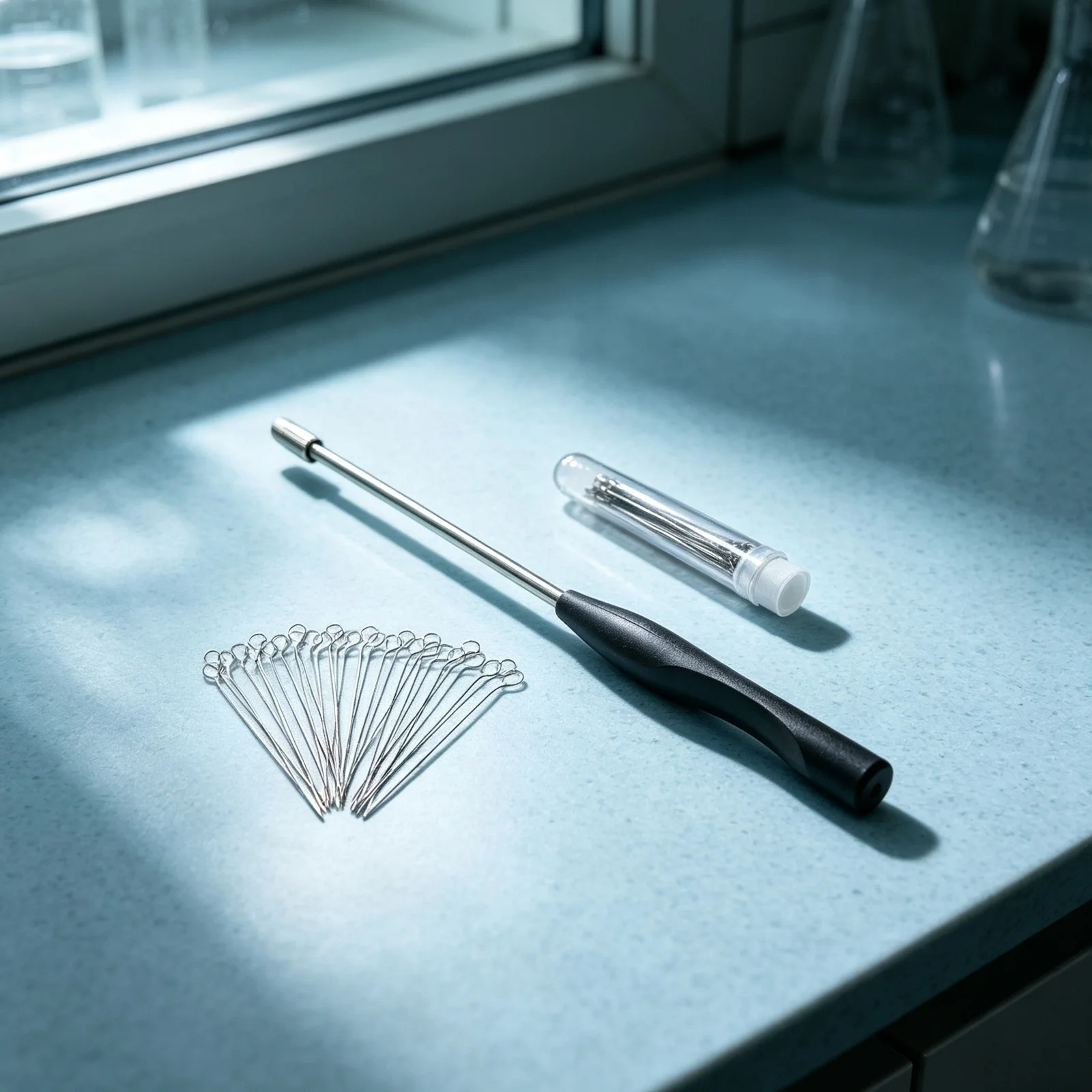 Disposable-Compatible Inoculation Loop with 50 Nichrome Rings for Sterile Techniques Agar Inoculation and Mycological Work