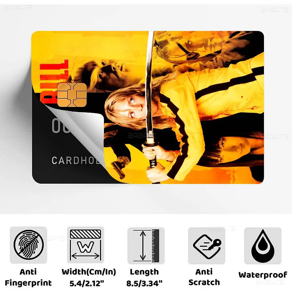 Classic Hot Movie Kill Bill Anime Spend or Save Funny Shell On Off Ultra Thin No Fade Sticker Skin Cover Film for Debit Card