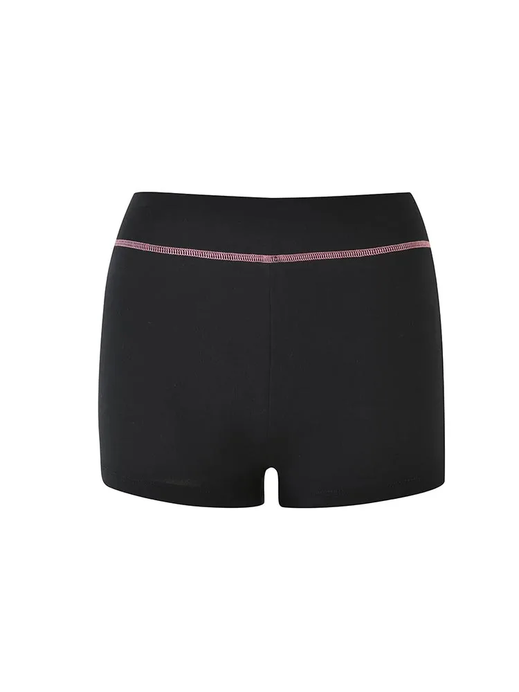 Summer Gothic Cooler Casual Letter Printed Peplum Bottoms Punk Retro Street Fashion Ladies Sexy Shorts Y2k Clothing