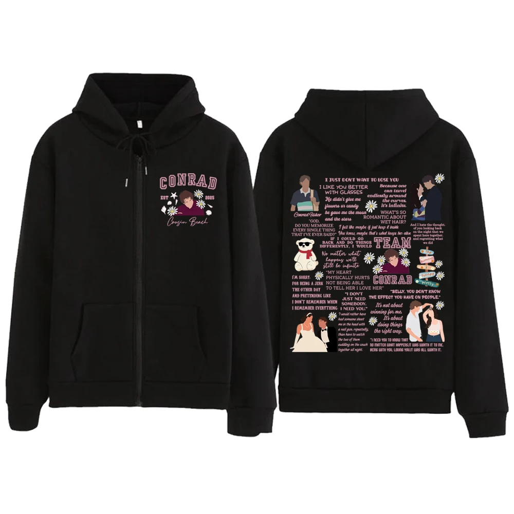 Толстовка на молнии Team Conrad Belly Jeremiah 2025 The Summer I Turned, довольно повседневная толстовка с капюшоном на молнии, унисекс