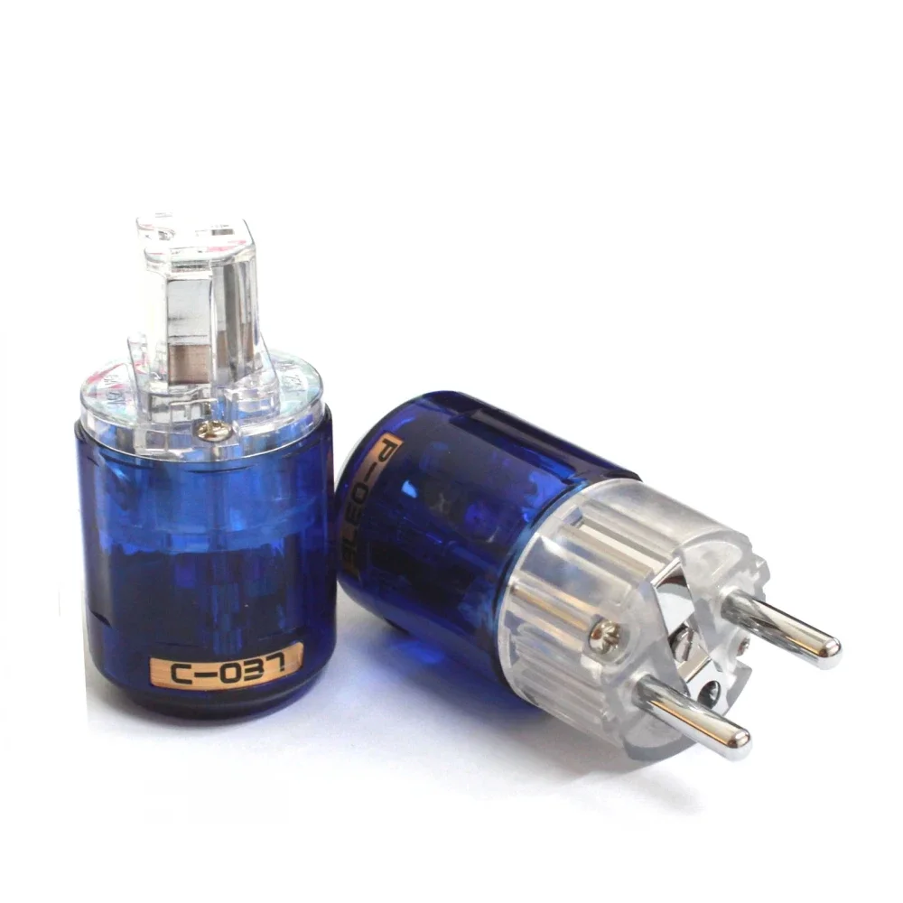 Hifi oyaide C-037 p-037e Schuko Rhodium Plated Copper EU AC Power Plug Ver IEC Connector DIY