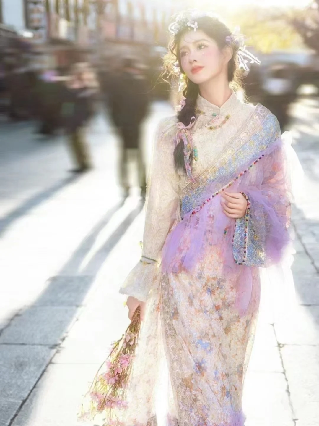Summer Improved New Tibetan Clothing Set For Women Tibetan Robe For Travel Photography In Dali And Xishuangbanna Lightweight view 4