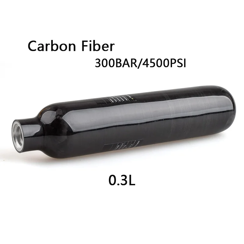 

HPA Scuba 0.3L Carbon Fiber Air Tank 300BAR 4500PSI Gas Cylinder CO2 Soda Water Bottle For Diving Station Aquarium Fittings
