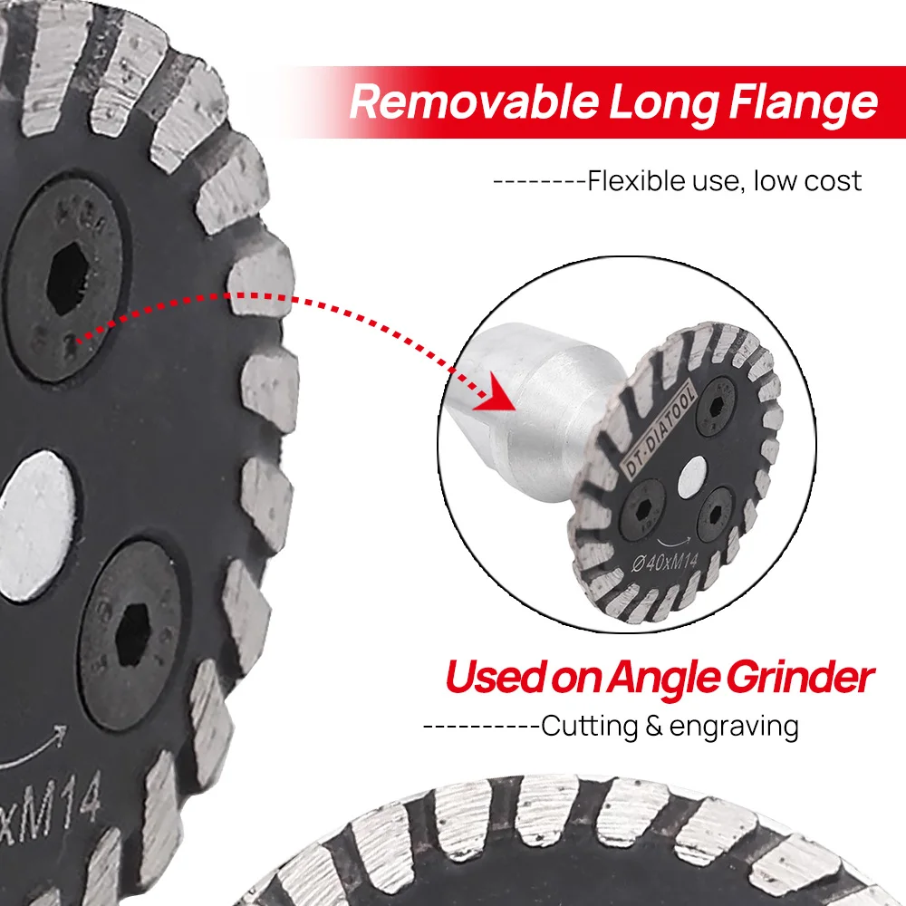 DT-DIATOOL 2 Stück Mini-Diamant-Trennscheibe, Heißgepresstes Sägeblatt, 1 Stück Abnehmbare Mini-Säge für Steine, Marmor und Beton – Detail 3