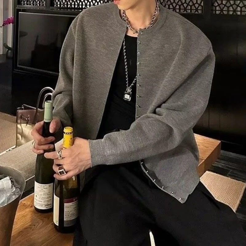 

Knitted Cardigan Jacket Men's Style with Off Shoulder Sleeves, Winter Long Sleeves, Regular Loose Fit, New Style