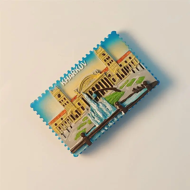 KHARKOV Fridge Magnet Refrigerator Sticker Decor Resin Kharkiv Ukraine Souvenir