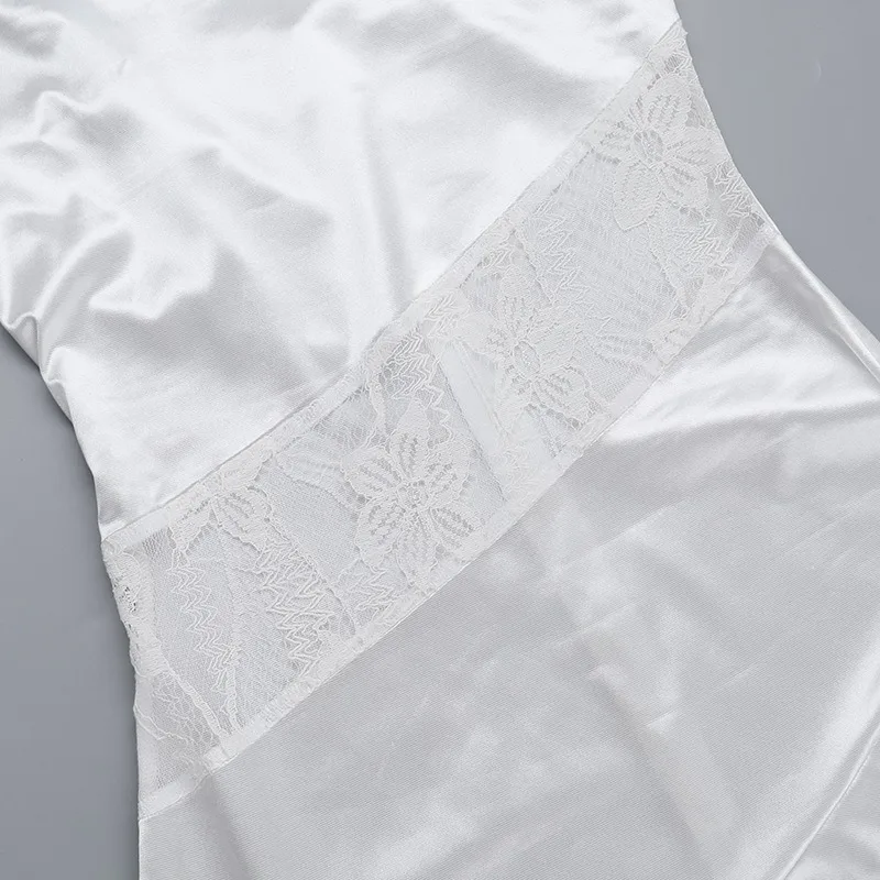 فستان الحفلات النسائية الدانتيل الساتان الكورية موضة المرقعة الكشكشة غير النظامية شرابة طويلة ألف خط الصيف الربيع الإناث نادي Vestidos #6