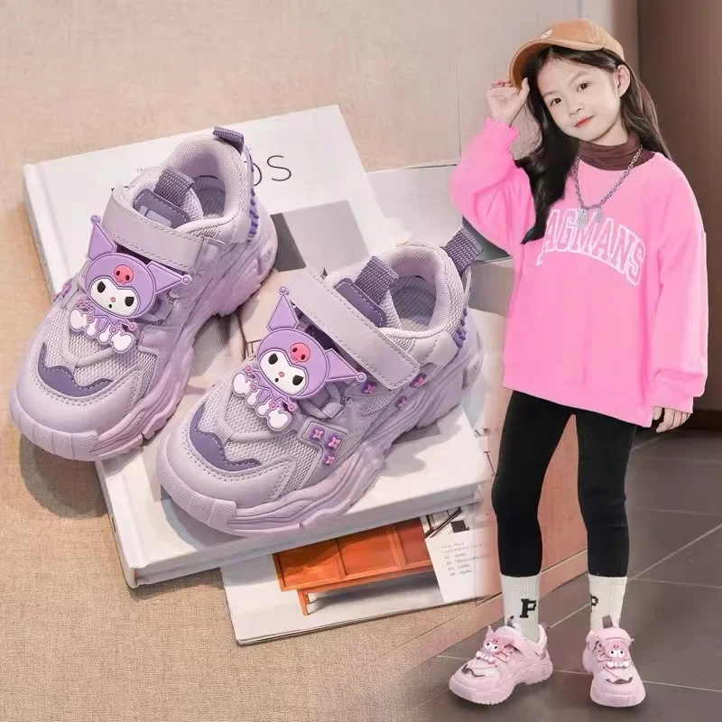 Girly Heart Kuromi Anime Kawaii Sanrio Casual Shoes Cute Cartoon Ins Breathable Fashion Children Sneakers Gifts for Kids