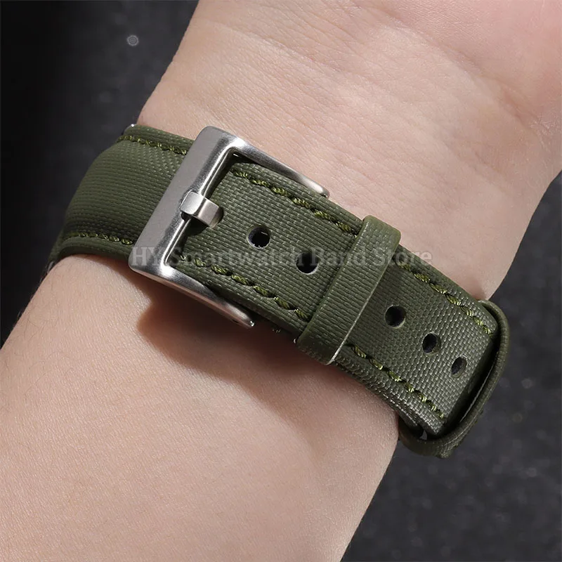 20 مللي متر 22 مللي متر Sailcloth حزام ساعة نيلون ل Seiko لهواوي GT4/3/2 الإفراج السريع سوار مقاوم للماء للطي مشبك المعصم الفرقة