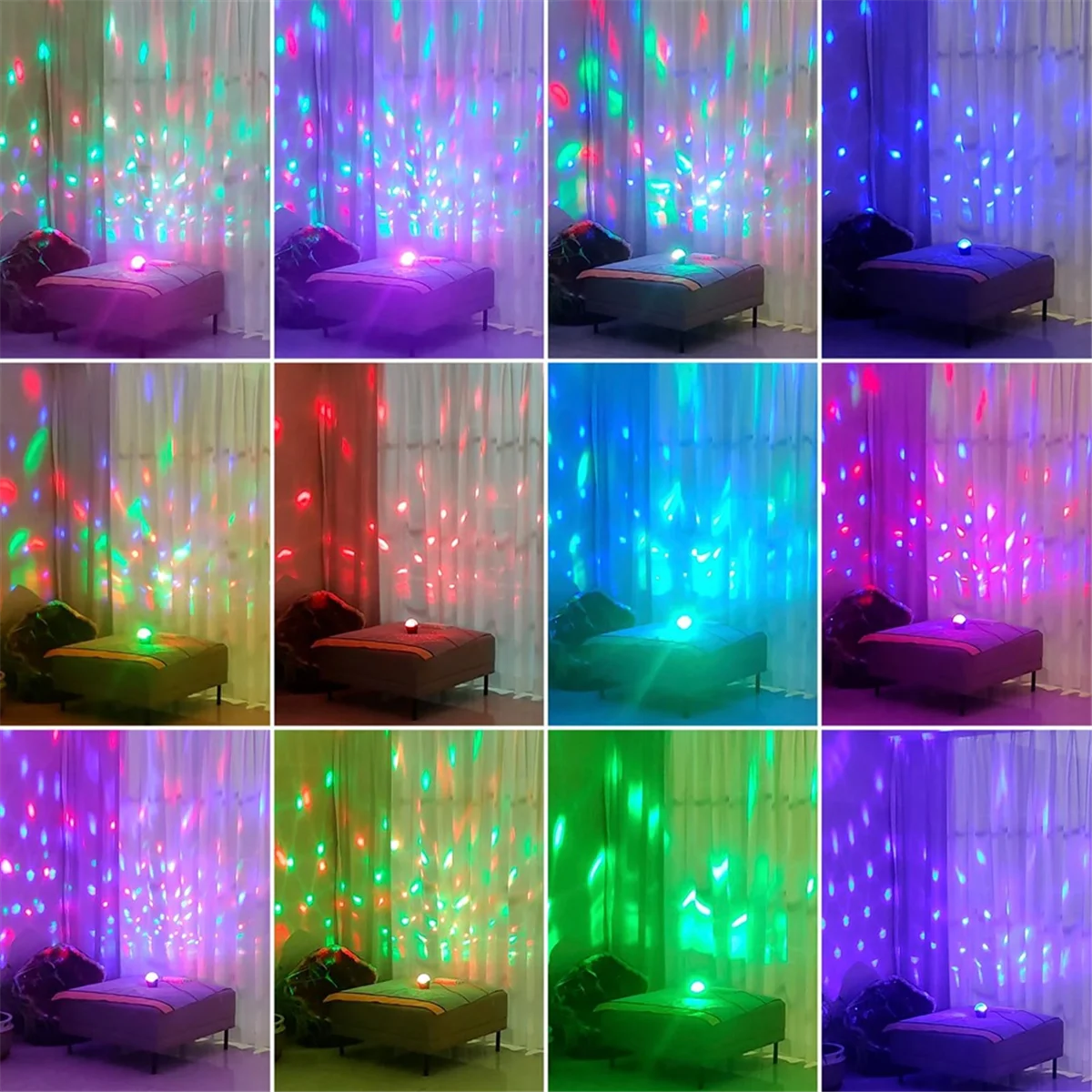 Portable Mini Disco Ball Light for Party, RGB DJ Strobe Light with Remote Control and USB Cable,Activated Stage Lights