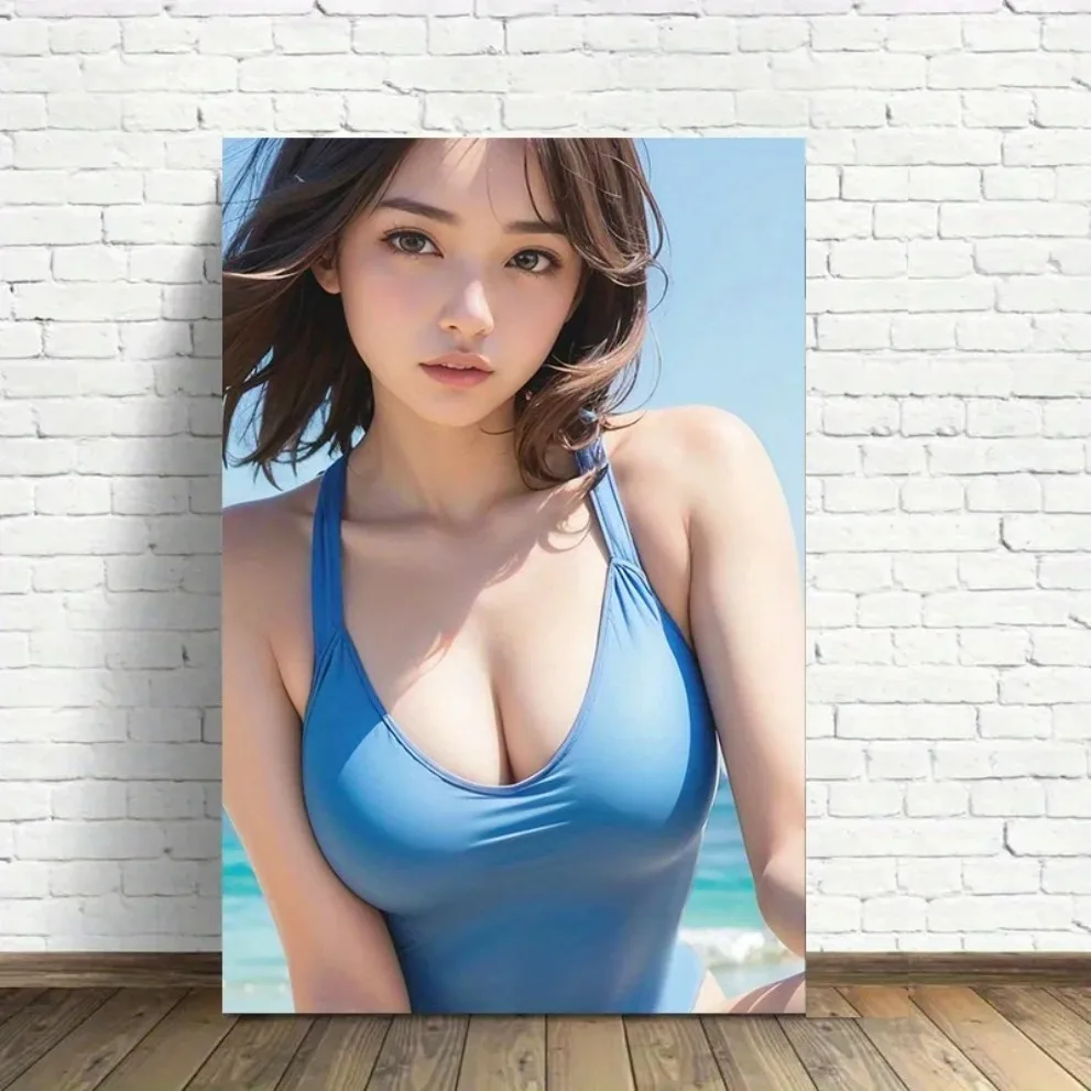 Cuadro de Lona Elegante de Mujer, Arte Moderno sin Marco para Decoración del Hogar, Dormitorio, Gimnasio, Regalo
