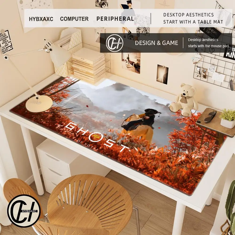 Alas Mouse Game G-Ghost Of Yotei Alas Meja Besar Keyboard Ergonomis Kantor Karet PC Anti-selip Anti-fray Kustom Rumah Harga Terbaik