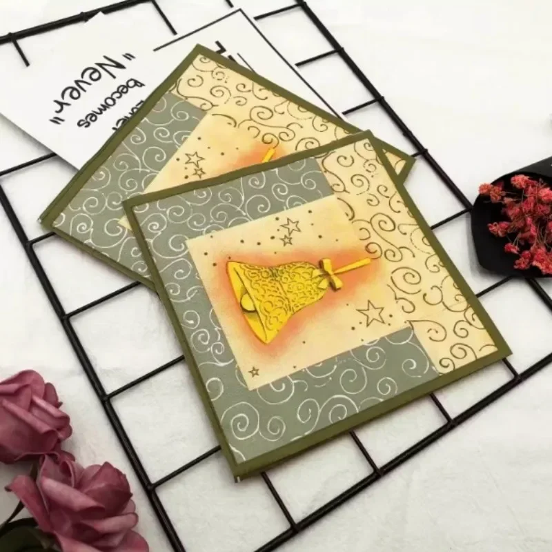 20 قطعة 33 سنتيمتر 2Layer حفلة عيد الميلاد الذهبي جرس المناديل الغذاء الصف كوكتيل المناديل مهرجان المناديل الحفلات DIY Decoupage ورقة