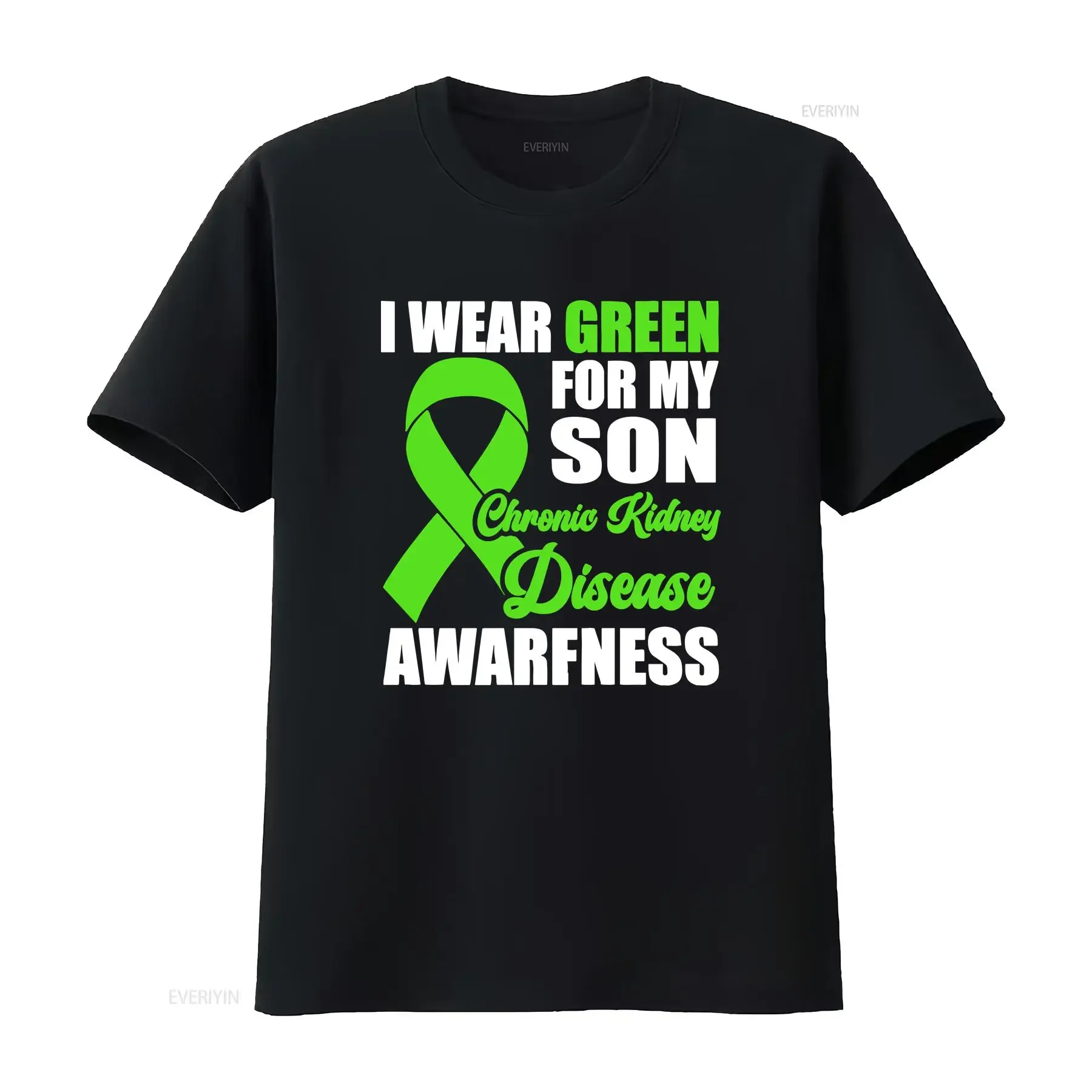 Chronic Kidney Disease Awareness T Shirt I Wear Green For My Son Ribbon Supporter Fighter vintage Washed Slightly