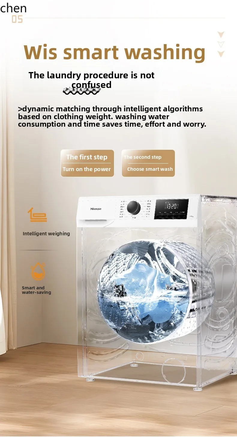LXC Hisense 7/12kg máquina de lavar tambor doméstica automática pequena aluguel ultrafino subsídio de estado embutido