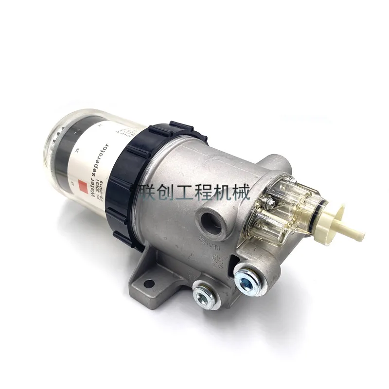 For LOVOL FR150E 170E Electric Fuel Injection Water Seperator Assembly Filter Cup Oil Water Paper Diesel Filter