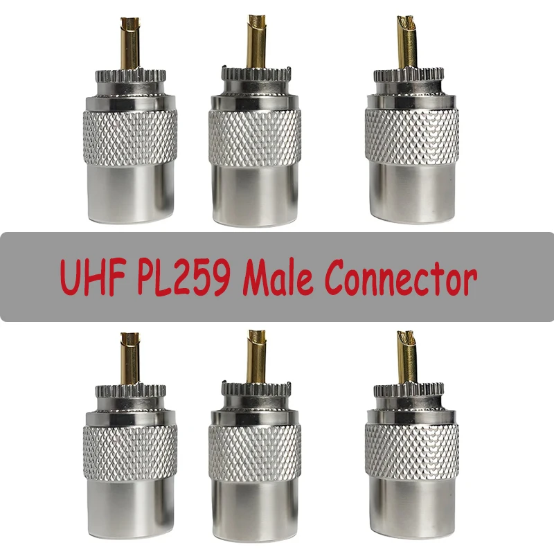 

PL259 UHF Male Connector Low Loss for LMR-400 RG8 RG59 RG60 Coaxial Cable RF Adapter