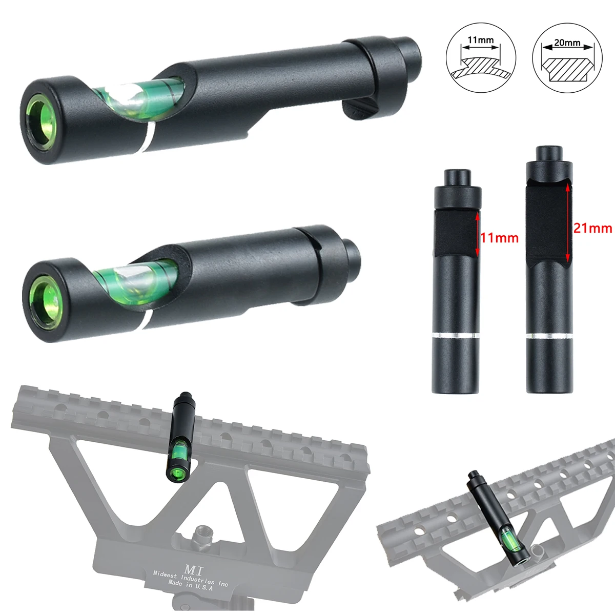 Tactical 11/20mm Scope Universal Spirit Bubble Level Balance For AK47 MI Side Mount 11mm/20mm Picatinny Rail Scope Adapter