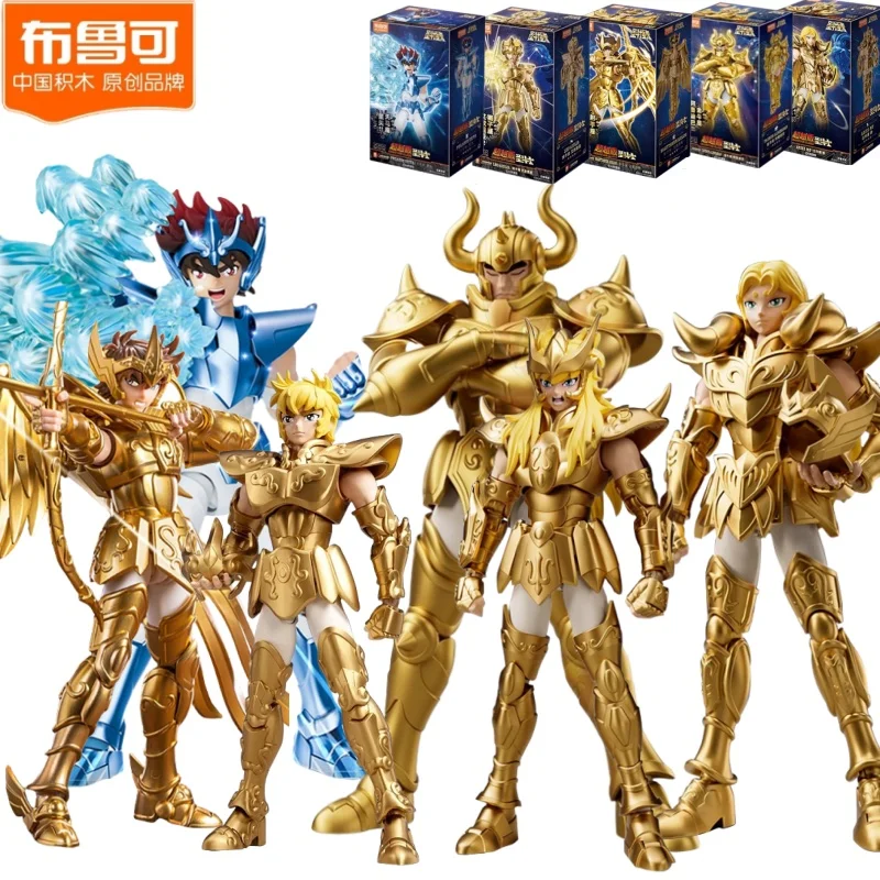 

New BLK BLOKEES Original Saint Seiya Second bullet Taurus Pegasus Sagittarius Assembled Action Figure Anime Toys Christmas Gift