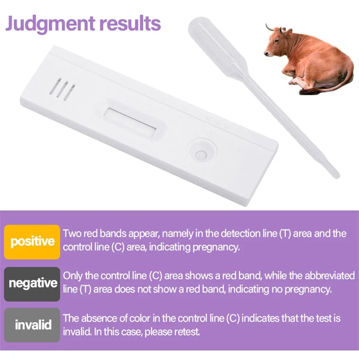 AA83 10Pcs Cow Cattle Bovine Pregnant Test Strip Paper Pregnancy Detection Teste Progesterone Veterinary Farm Equipment