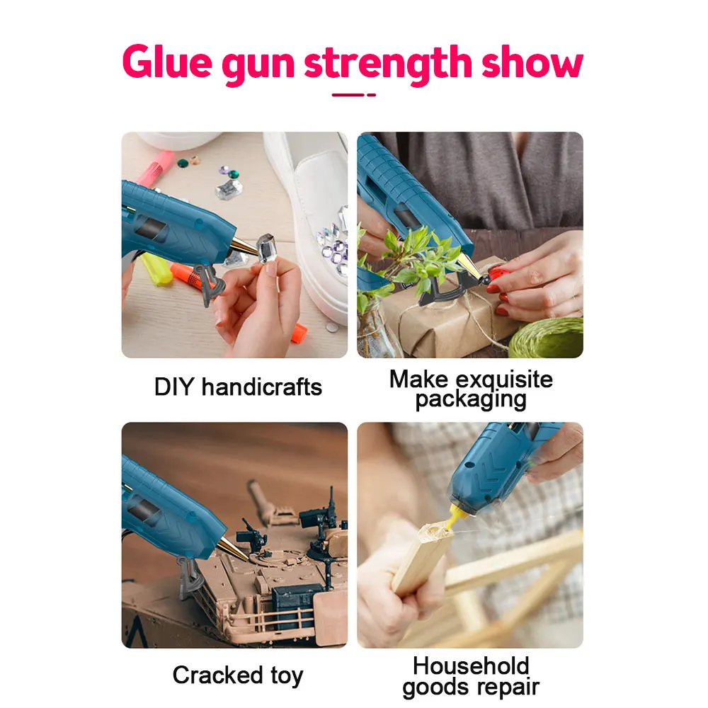 Hot Melt Glue Gun 130W Mini Industrial Guns Household Heat Temperature Thermo Electric Repair Tool Kids Handmade Glue Stick