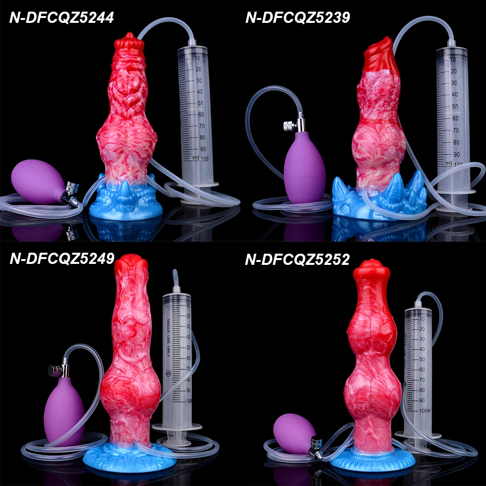 NNSX Squirting Inflatable Horse Anal Dildos Soft Anal Plug Big Penis Adult Sex Toys Vagina G-Spot Masturbator Cock Gode Massager - Detail 1