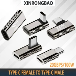 TYPE-C Adapters U-Shape Straight Angle Adapter Type C Female to Type C Male 20Gbps Fast Data Adapter Converter 8K/4K HD Adapters