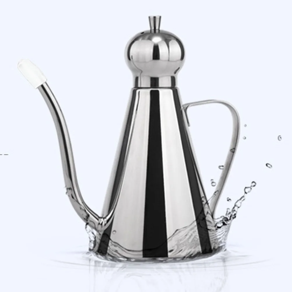 Storage Non-toxic Dustproof Kitchen Oil Bottle Multi Use Stainless Steel Vinegar Dispenser With Cover Condiment Dispenser Teapot