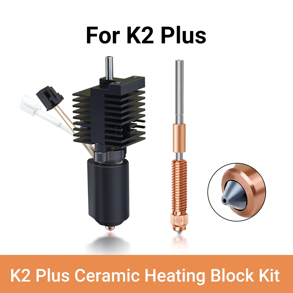 For CR K2 Plus Ceramic Heating Block Replacement HotEnd Hardened Steel All-metal Design Quick-Swap Nozzle For K2 Plus 3D Printer