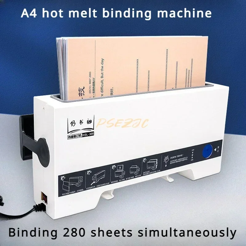 B-M A4 110V Hot Melt Binding Machine Small Automatic Adhesive Office and Home 4mm Hot Melt Cover Document Sorting