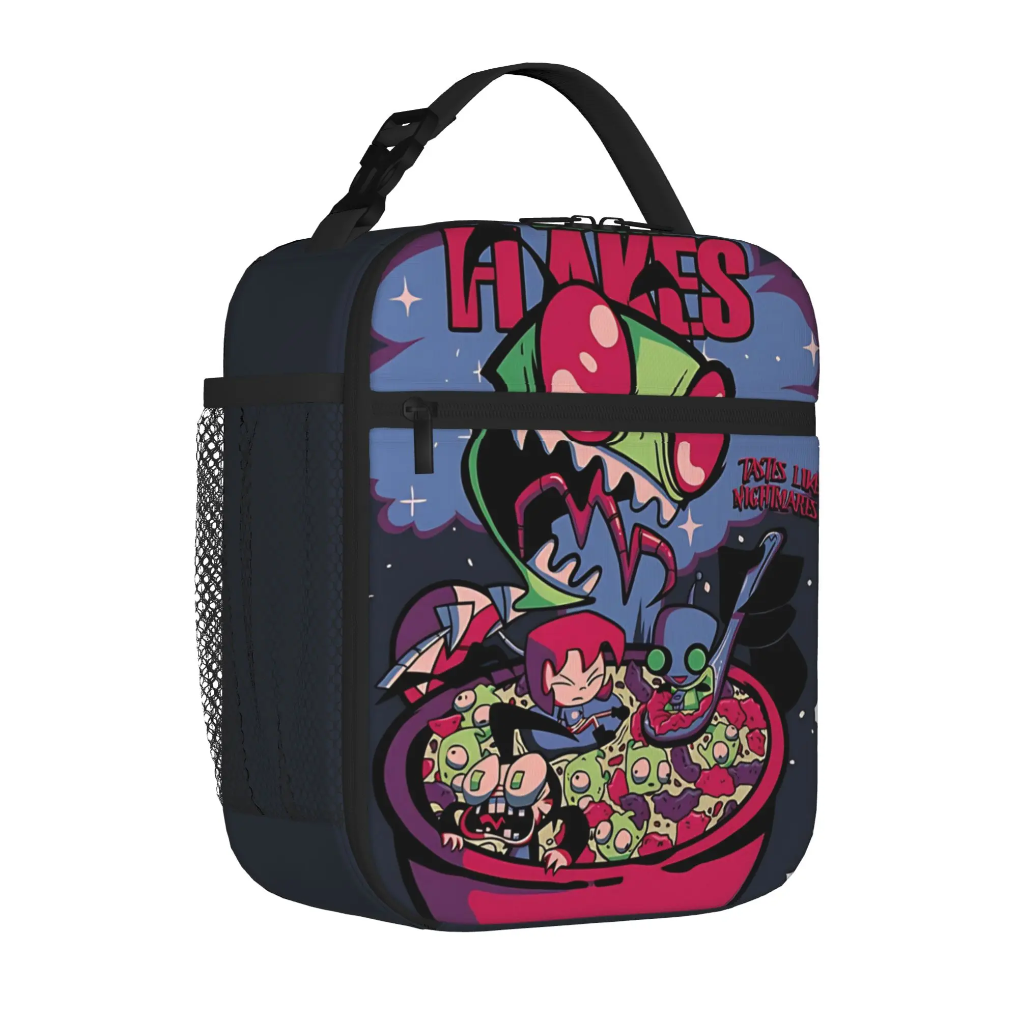 1 Piece Portable Lunch Container alien cartoon Zipper Closure Durable Pocket Invader Zim For Lunch Box Bag