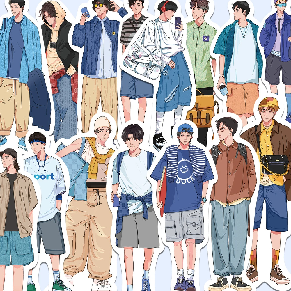 

10/30/50pcs Stylish Boyfriend Dress Up Fashion Stickers Cool Cartoon Decals DIY Water Bottle Suitcase Phone Graffiti Sticker Toy