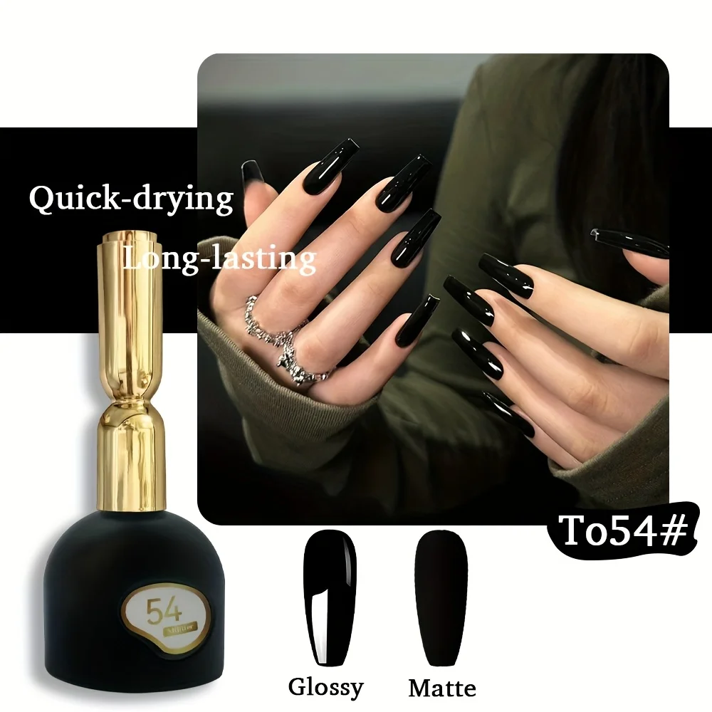 

Лак для ногтей в бутылке из матового стекла емкостью 12 мл — стойкий блеск без спирта, идеально подходит для праздничных и рождественских ногтей