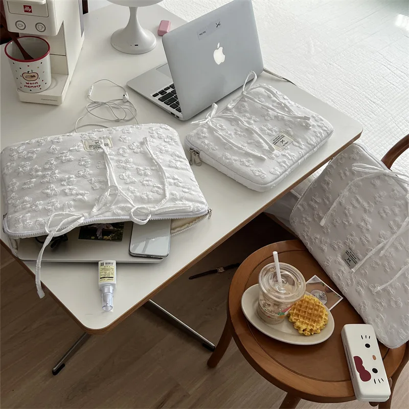 Cute Sweet Bow Print Student Laptop Bag 11/13 /15/15.6Inch Computer Bag Protection Case Laptop Sleeve Computer Carrying Case Bag