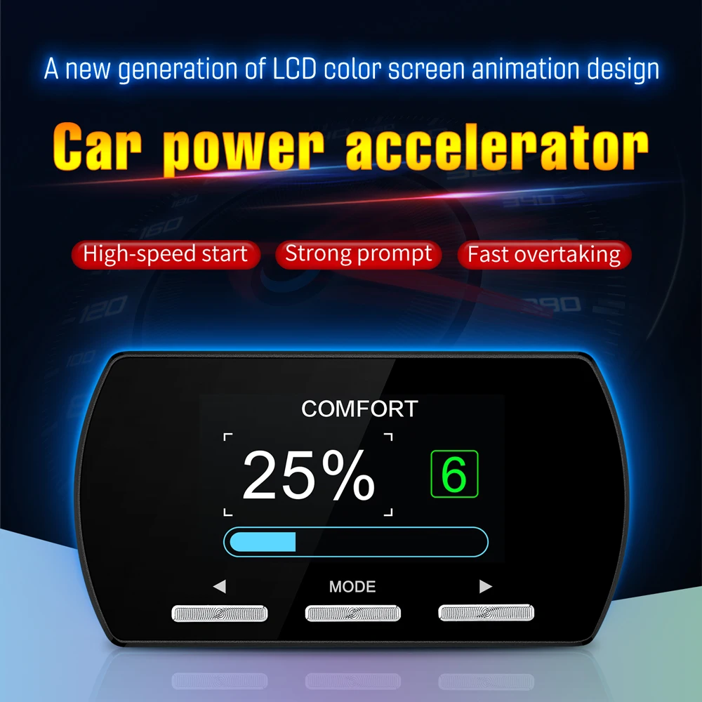 Newest F2 2.5 inch Screen Car Electronic Throttle Controller with LCD Screen 14 Drive Modes Enhanced Speed Accelerator Response