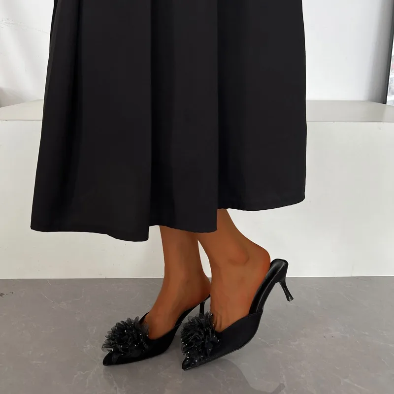 شباشب نسائية مثيرة بطبعة الفهد بكعب عالي لصيف 2025 أحذية أنيقة جديدة للحفلات Zapatillas De Mujer