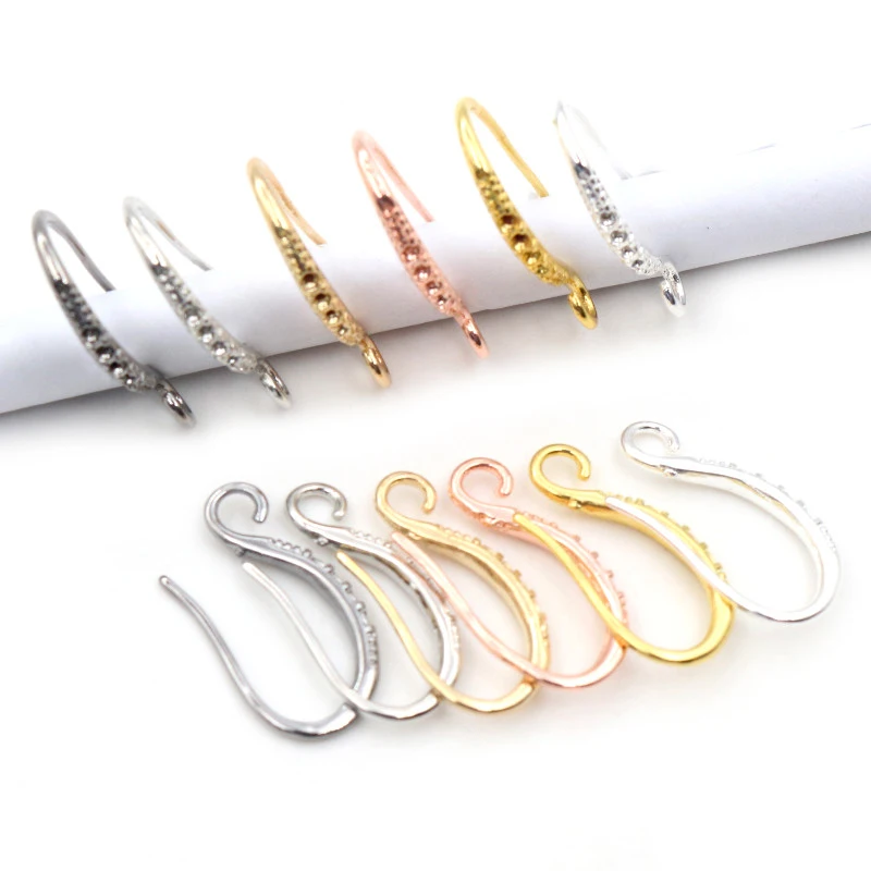 20pcs 19x10mm Rhodium Silver Gold Plated Earring Findings Earrings Clasps Hooks Fittings DIY Jewelry Making Accessories Earwire