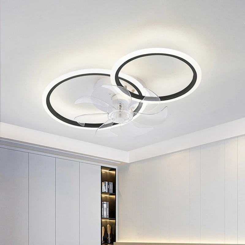 Living Room Ceiling Ring Fan Lamp Restaurant Bedroom Decoration Ceiling Fan Light Creative Simple LED Home Integrated Lighting