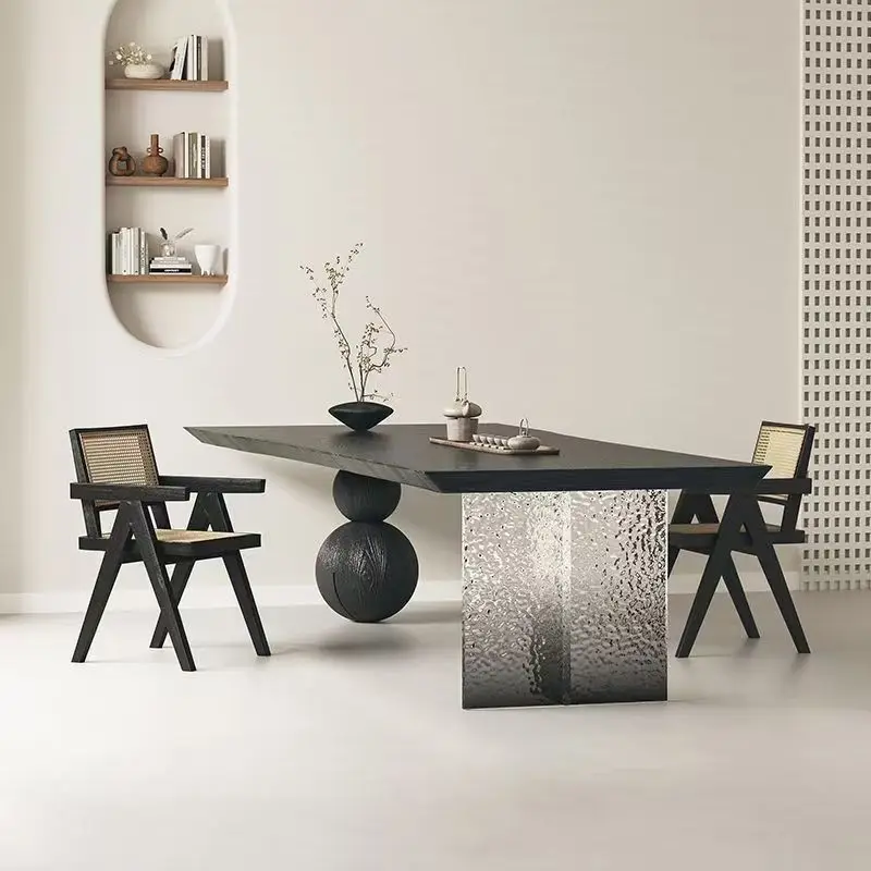 Japanese Solid Wood Office Desk Nordic Creative Living Room High-grade Computer Desk Acrylic Artistic Commercial Furniture FYOD