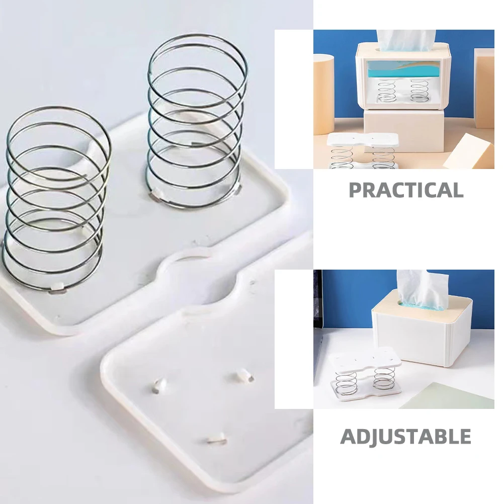 

4Pcs Tissue Box Spring Support Adjustable Design Non-Slip Napkin Holder Suitable for Home Hotel Office Living Room